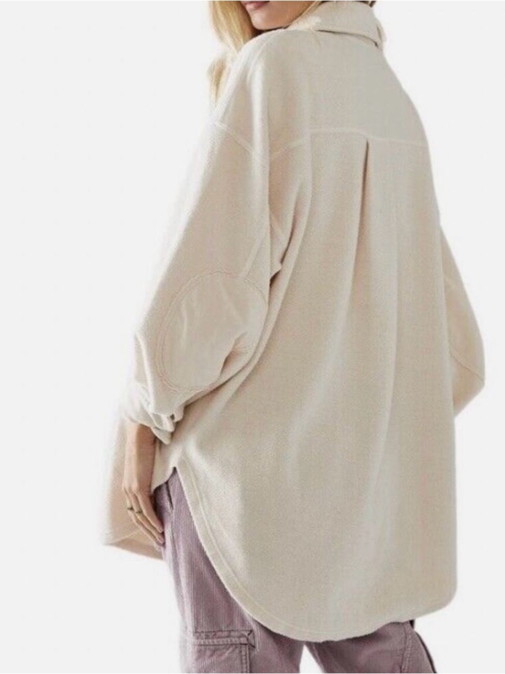 Free People Oversized Cream Button- Ruby Jacket